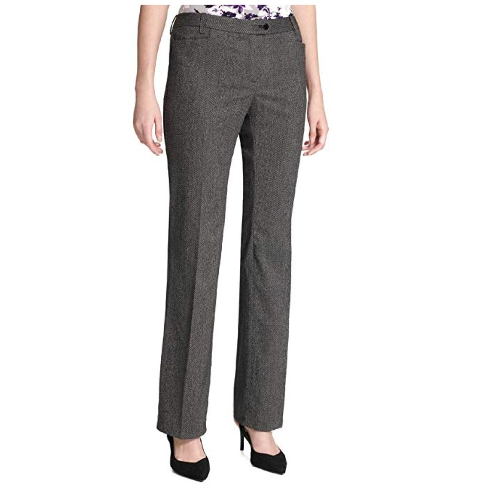 NWT Calvin Klein Herringbone Career Pants Petite - Picture 1 of 4